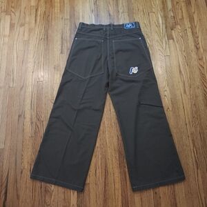 Kik Wear Vintage Pants Size 35 × 33 Brown 90s Y2k Wide Leg Skate Dance Rave